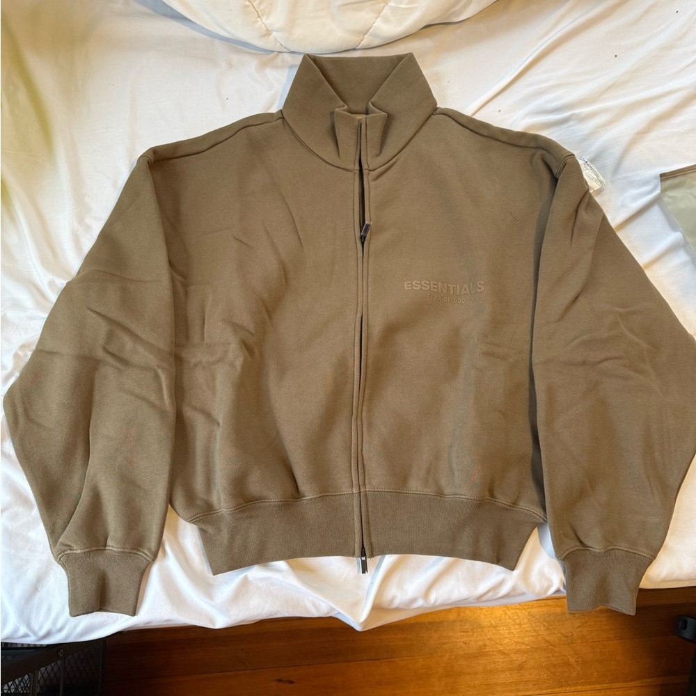 Essentials Brown Zip-Up Jacket